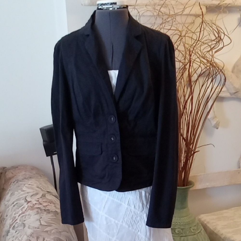 Calvin Klein Black Women's Three-Button Tailored Blazer